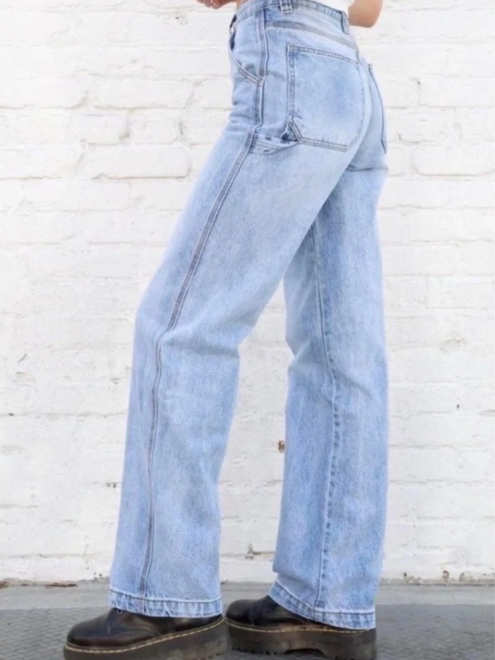 Brandy Melville John Galt Blue Carpenter Jeans 100% Cotton Rigid Denim